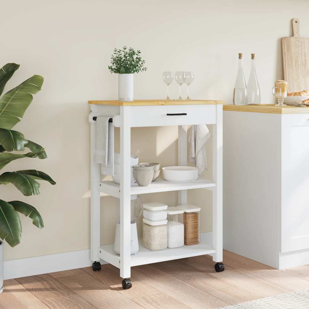 Chariot de cuisine MONZA 60x40x88,5 cm bois massif de pin - XIOS