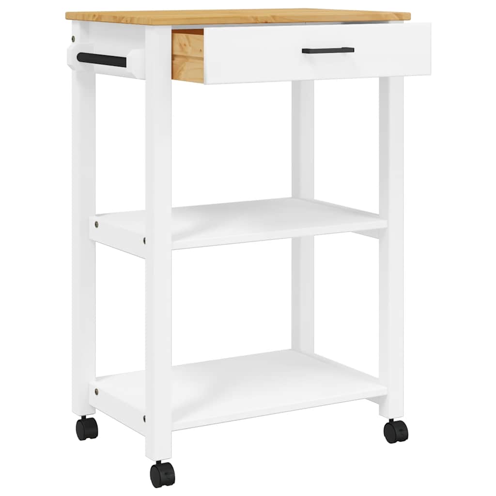 Chariot de cuisine MONZA 60x40x88,5 cm bois massif de pin - XIOS