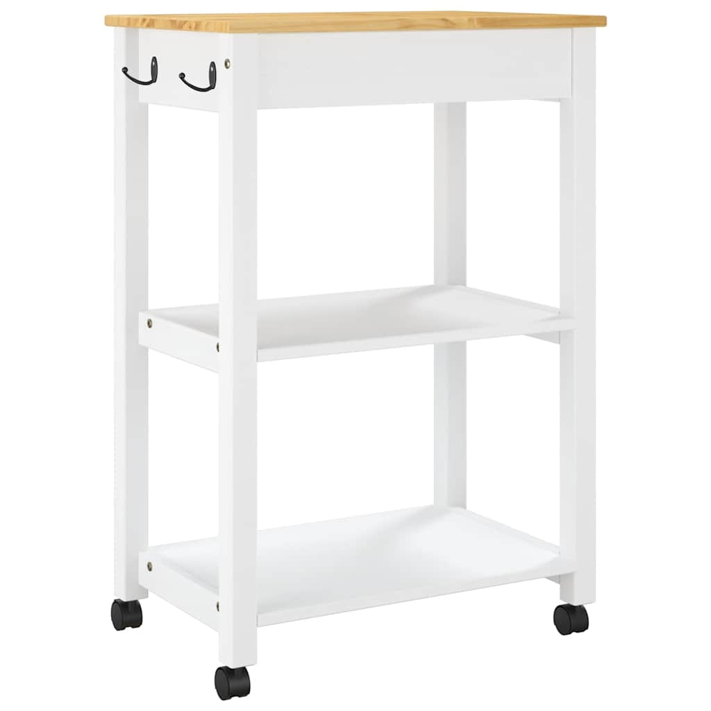 Chariot de cuisine MONZA 60x40x88,5 cm bois massif de pin - XIOS