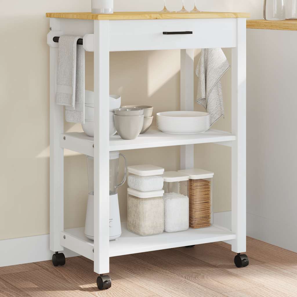 Chariot de cuisine MONZA 60x40x88,5 cm bois massif de pin - XIOS