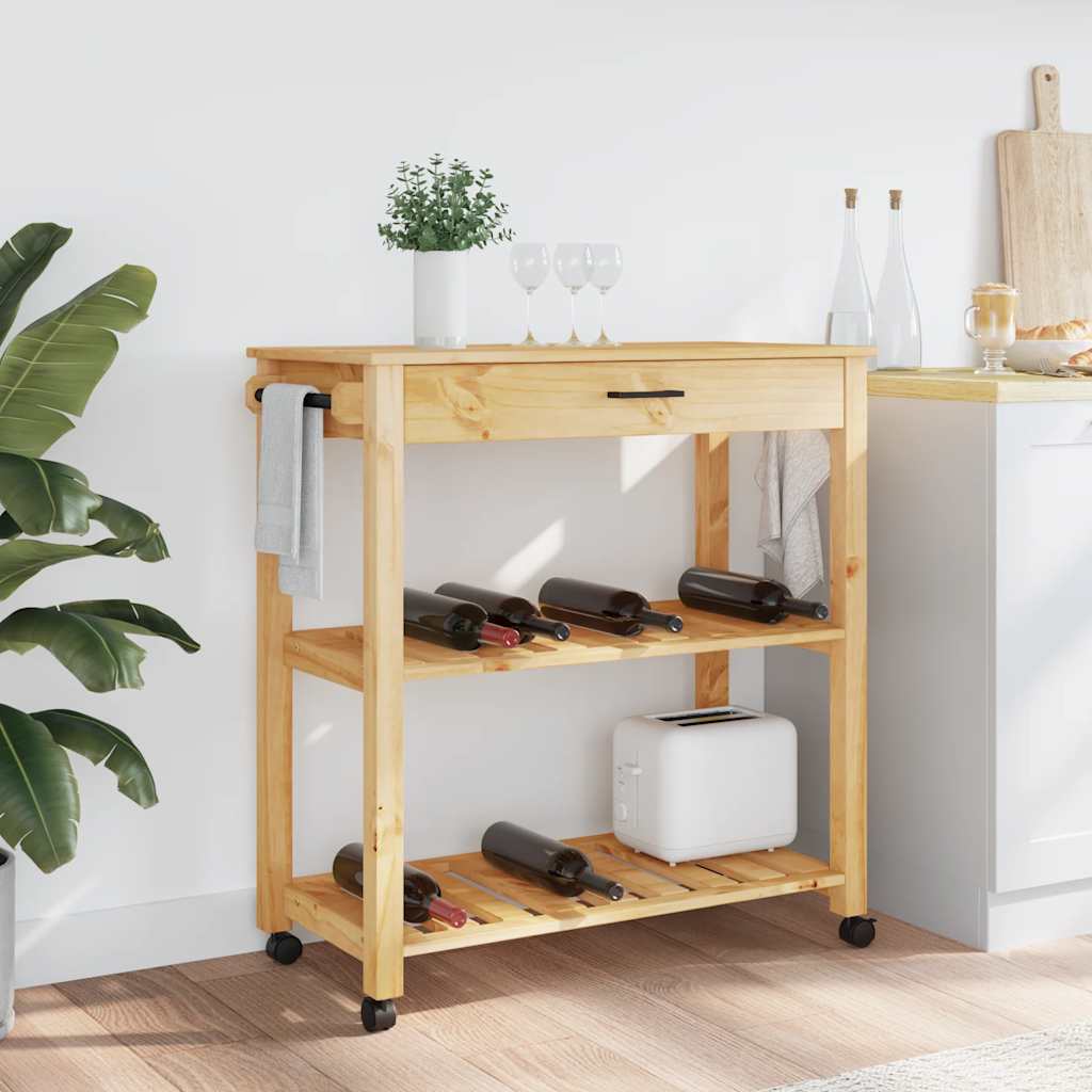 Chariot de cuisine MONZA 84x40x88,5 cm bois massif de pin - XIOS