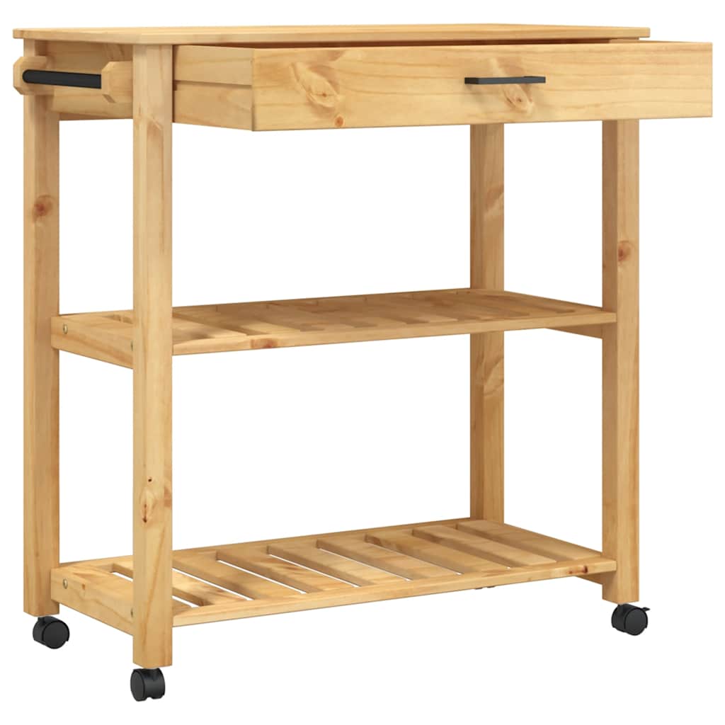 Chariot de cuisine MONZA 84x40x88,5 cm bois massif de pin - XIOS
