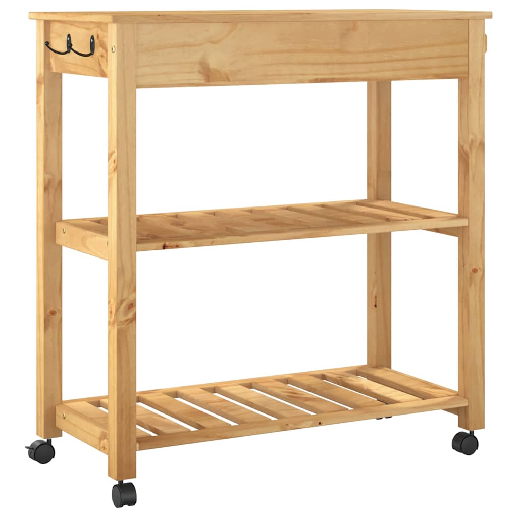 Chariot de cuisine MONZA 84x40x88,5 cm bois massif de pin - XIOS