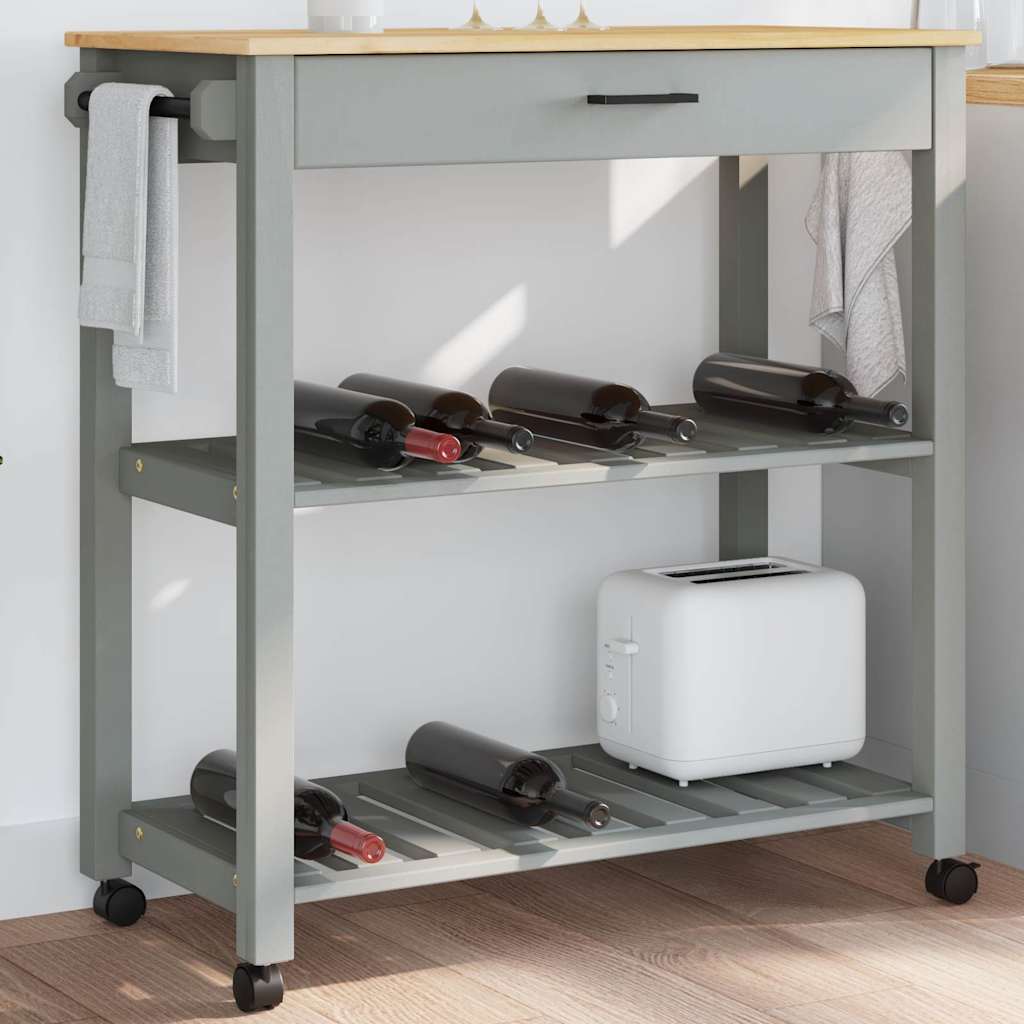 Chariot de cuisine MONZA 84x40x88,5 cm bois massif de pin - XIOS