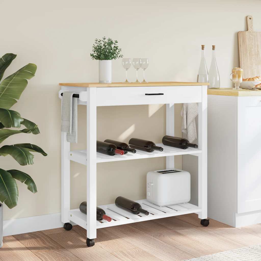 Chariot de cuisine MONZA 84x40x88,5 cm bois massif de pin - XIOS