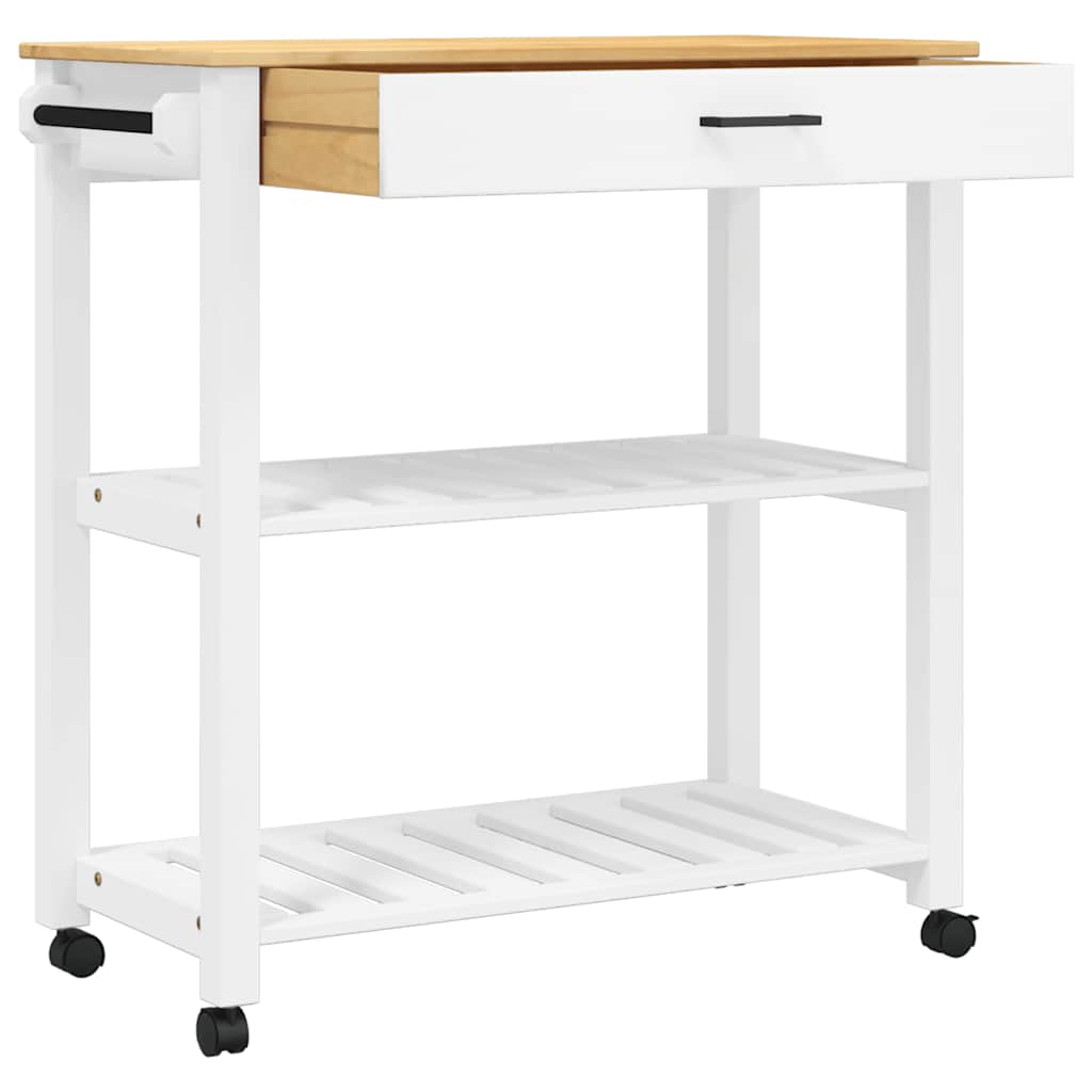 Chariot de cuisine MONZA 84x40x88,5 cm bois massif de pin - XIOS