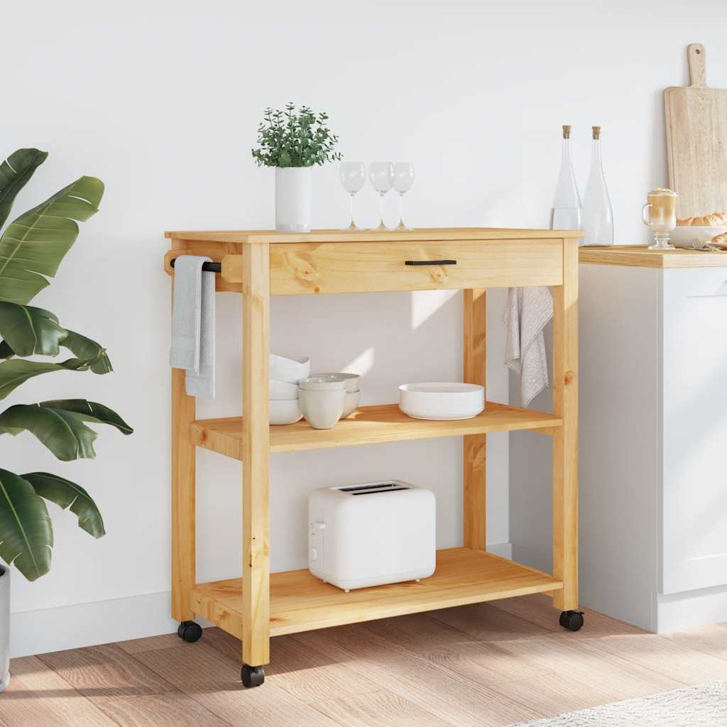 Chariot de cuisine MONZA 84x40x88,5 cm bois massif de pin - XIOS