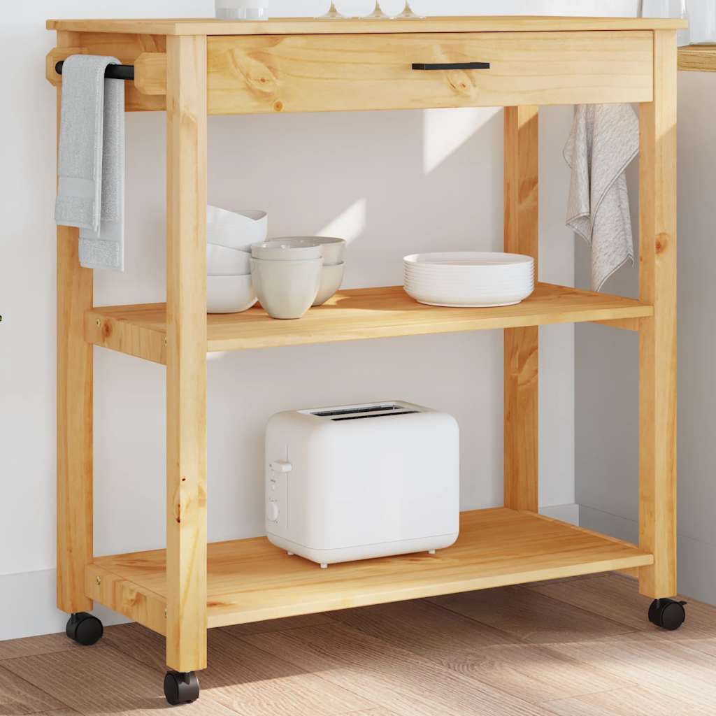 Chariot de cuisine MONZA 84x40x88,5 cm bois massif de pin - XIOS
