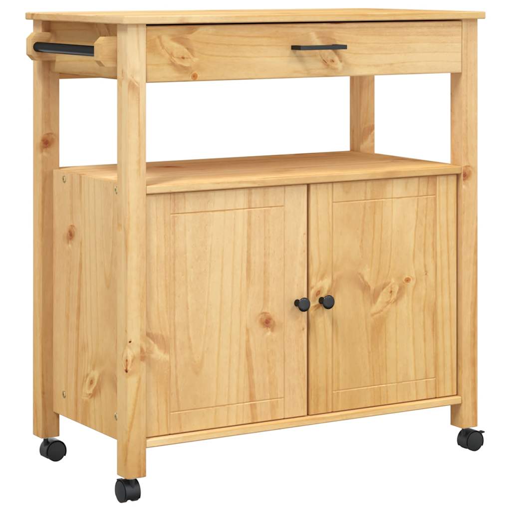 Chariot de cuisine MONZA 84x40x88,5 cm bois massif de pin