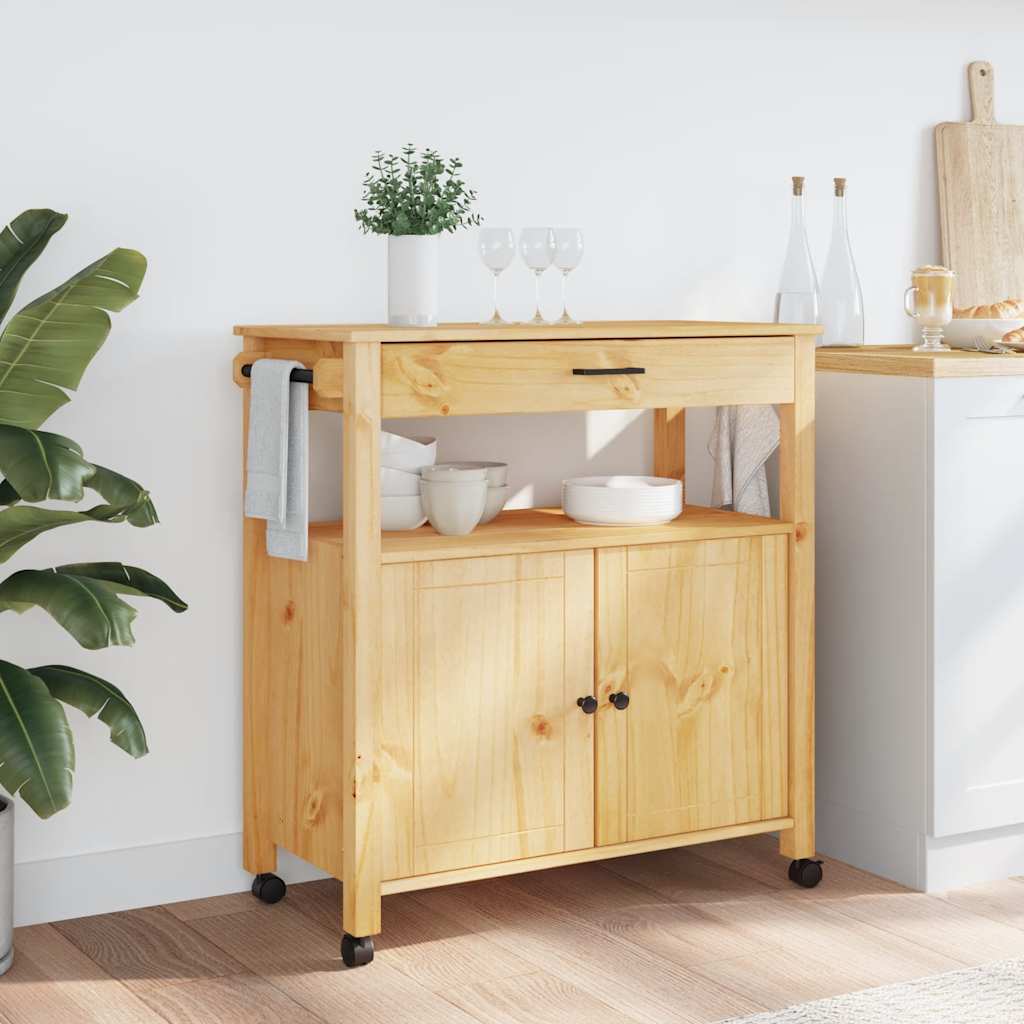 Chariot de cuisine MONZA 84x40x88,5 cm bois massif de pin - XIOS