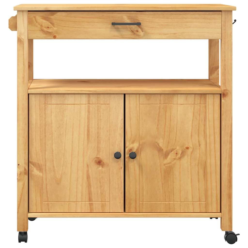 Chariot de cuisine MONZA 84x40x88,5 cm bois massif de pin - XIOS