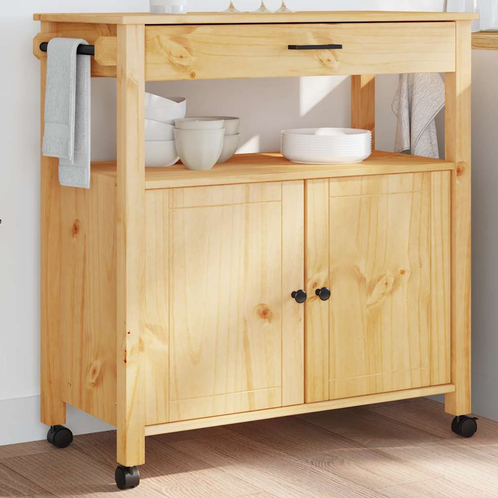 Chariot de cuisine MONZA 84x40x88,5 cm bois massif de pin - XIOS