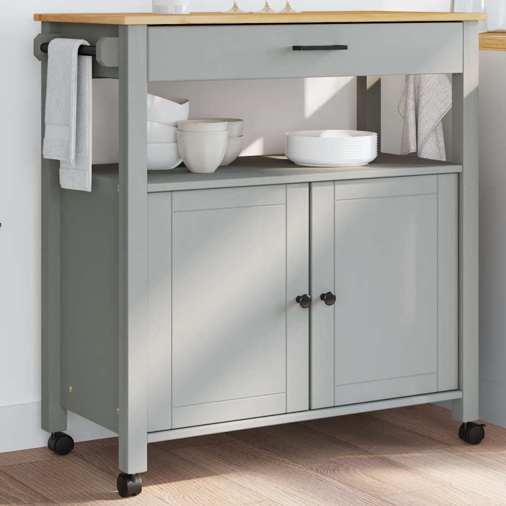 Chariot de cuisine MONZA 84x40x88,5 cm bois massif de pin
