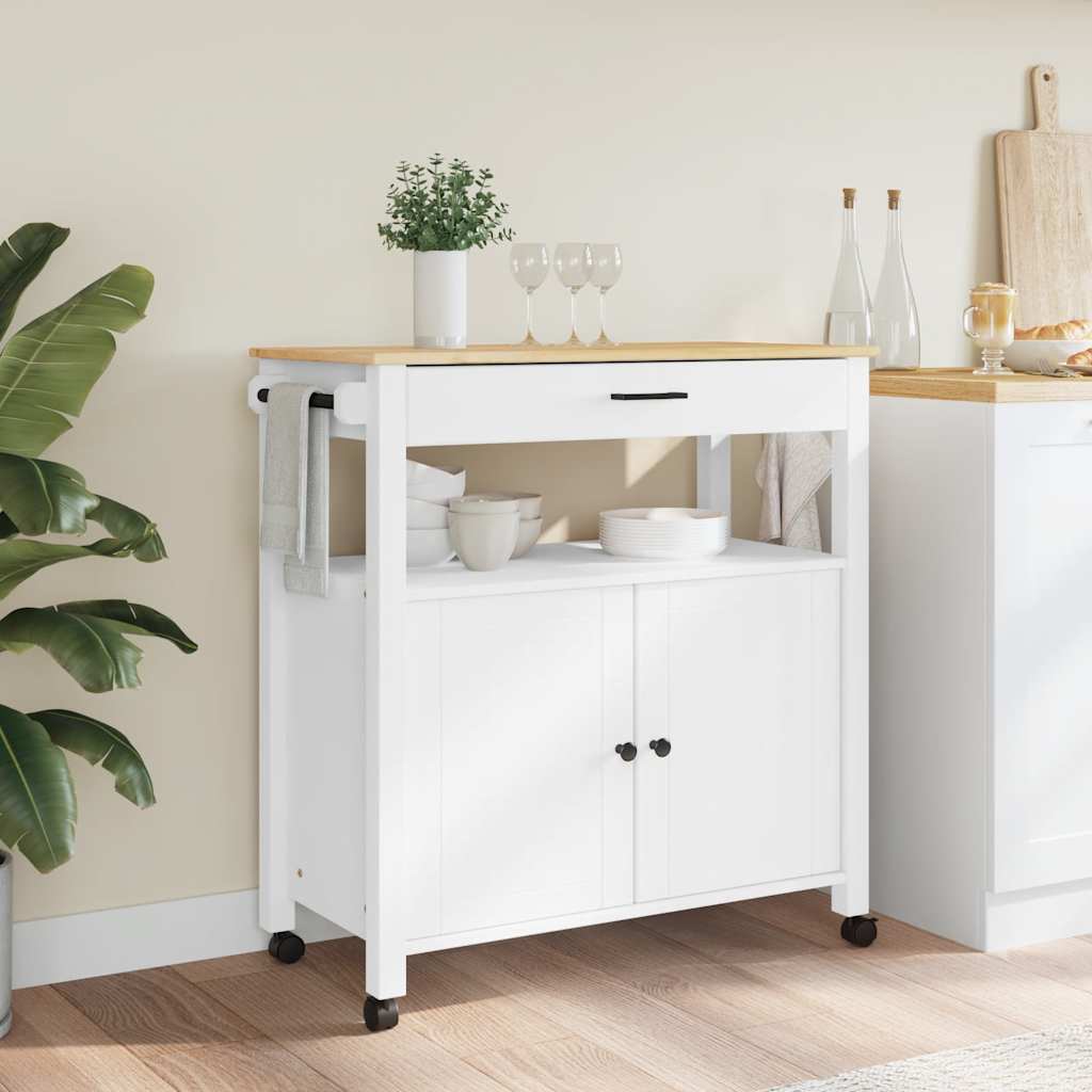 Chariot de cuisine MONZA 84x40x88,5 cm bois massif de pin - XIOS