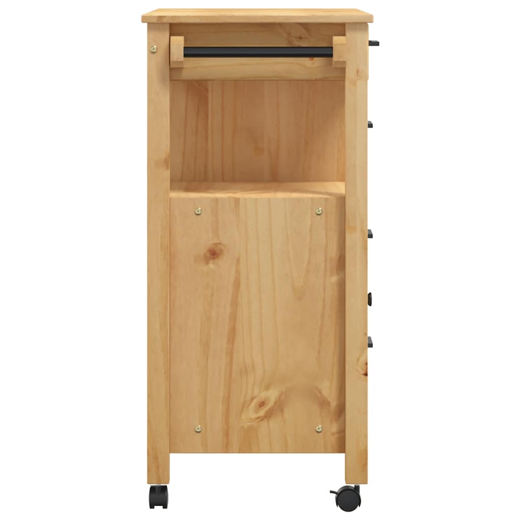 Chariot de cuisine MONZA 84x40x88,5 cm bois massif de pin - XIOS