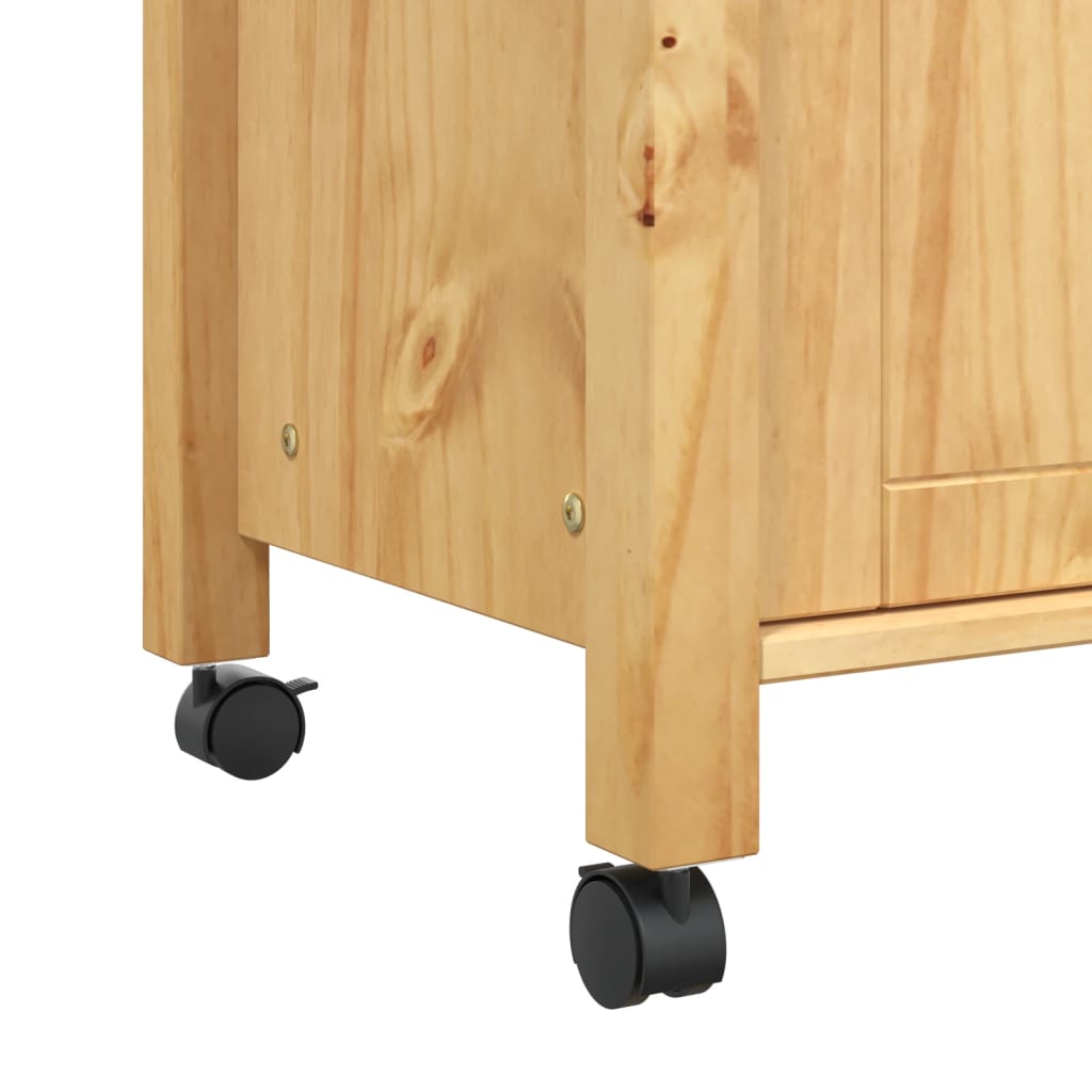 Chariot de cuisine MONZA 84x40x88,5 cm cire de miel bois massif de pin
