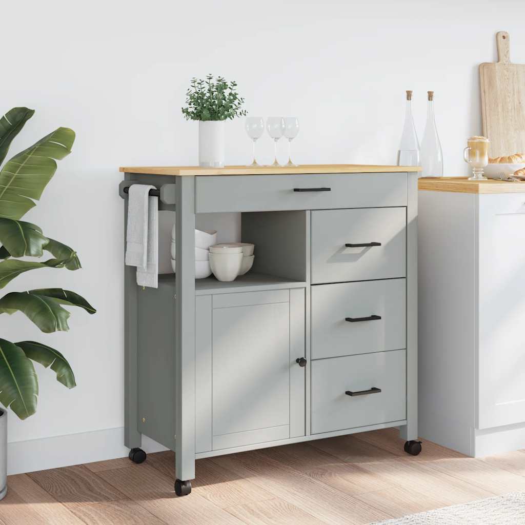 Chariot de cuisine MONZA 84x40x88,5 cm bois massif de pin - XIOS