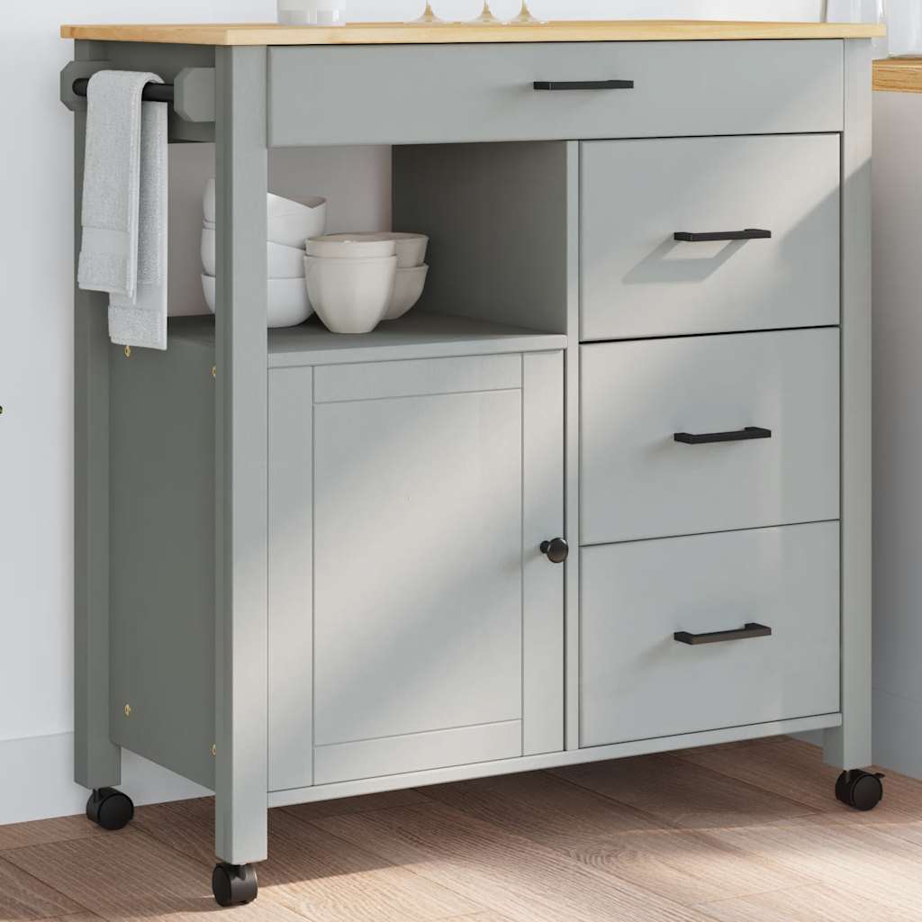 Chariot de cuisine MONZA 84x40x88,5 cm bois massif de pin - XIOS
