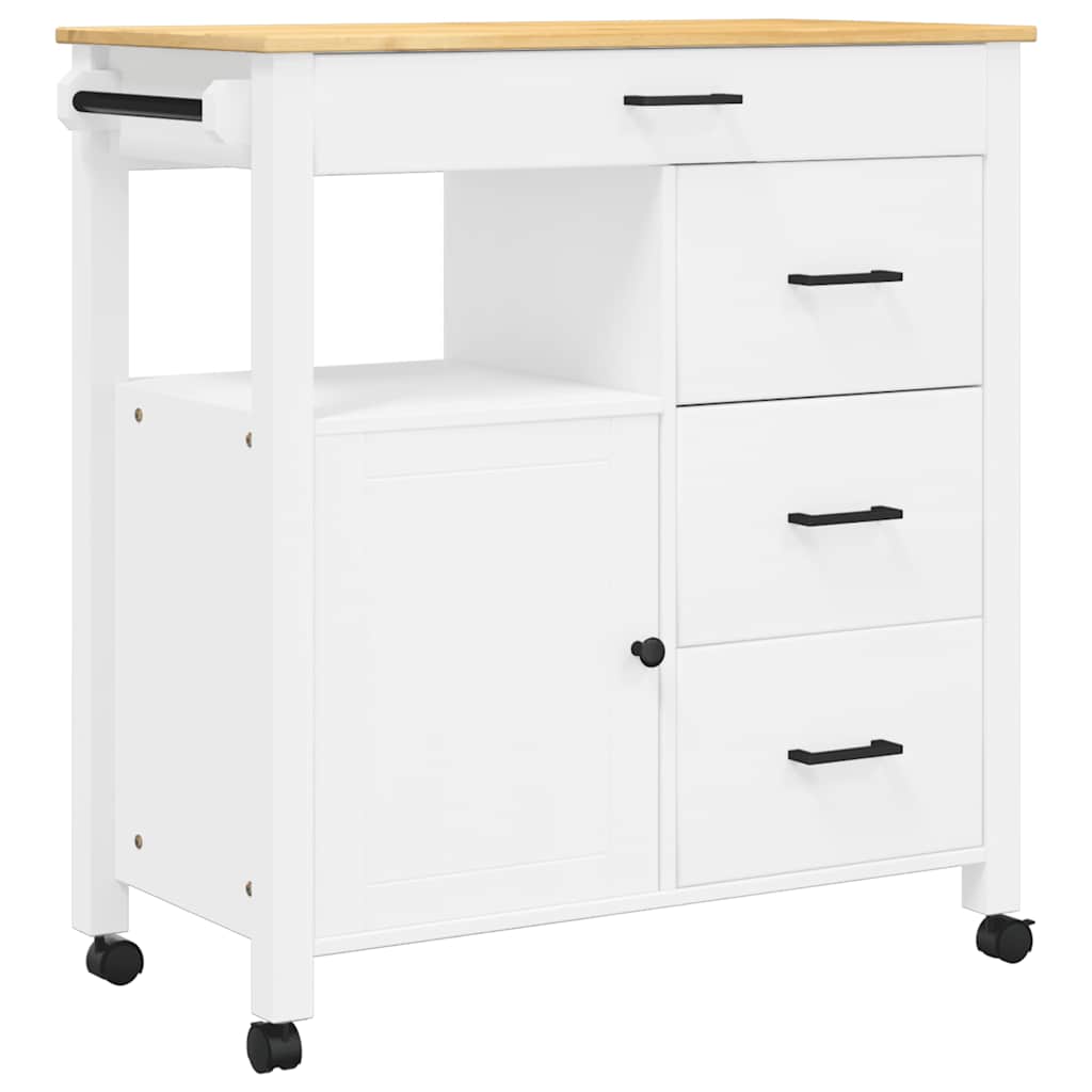 Chariot de cuisine MONZA 84x40x88,5 cm bois massif de pin