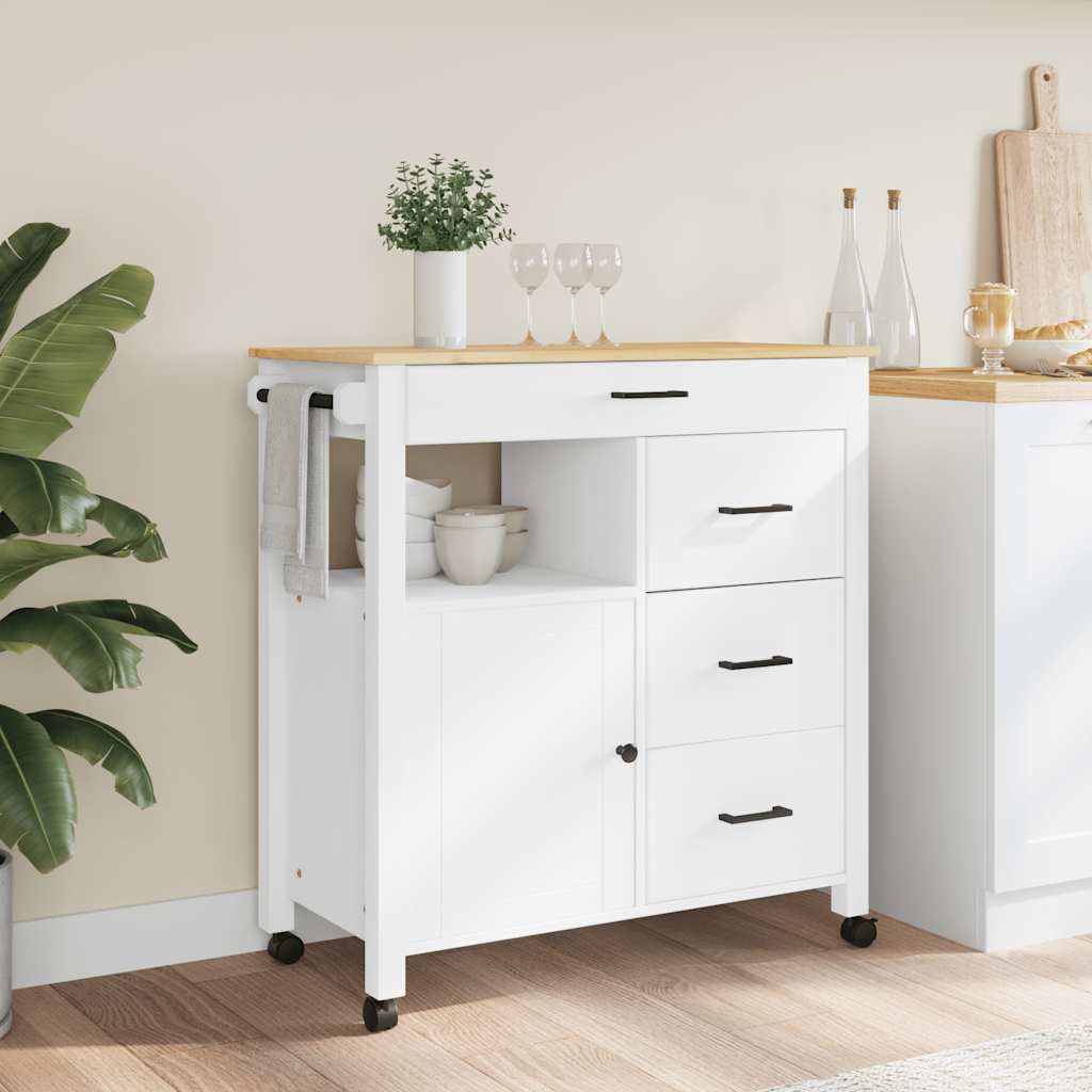 Chariot de cuisine MONZA 84x40x88,5 cm bois massif de pin - XIOS