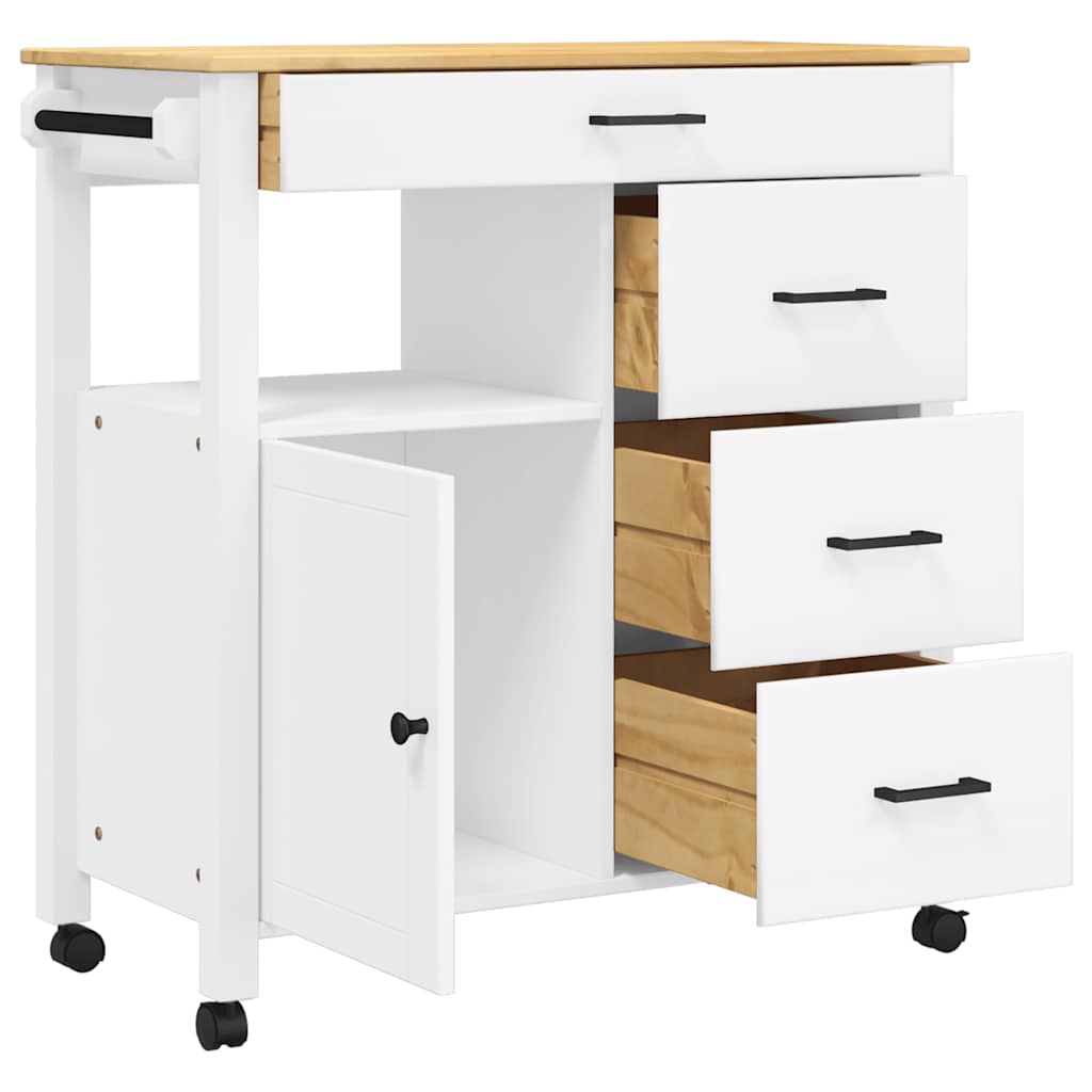 Chariot de cuisine MONZA 84x40x88,5 cm bois massif de pin - XIOS