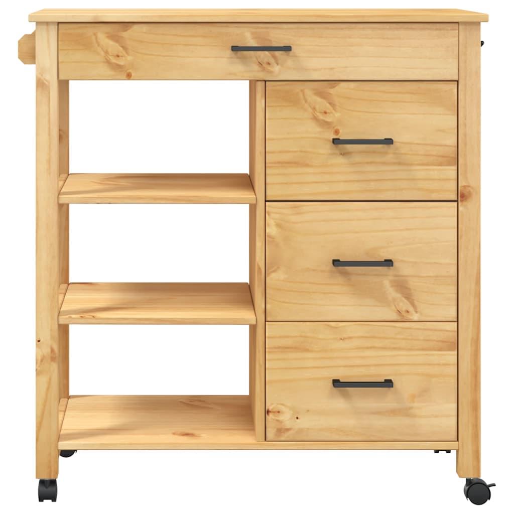 Chariot de cuisine MONZA 84x40x88,5 cm bois massif de pin - XIOS