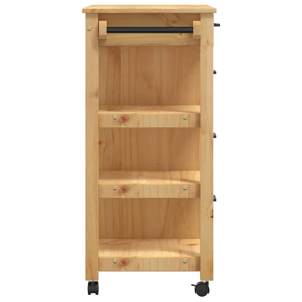 Chariot de cuisine MONZA 84x40x88,5 cm bois massif de pin - XIOS