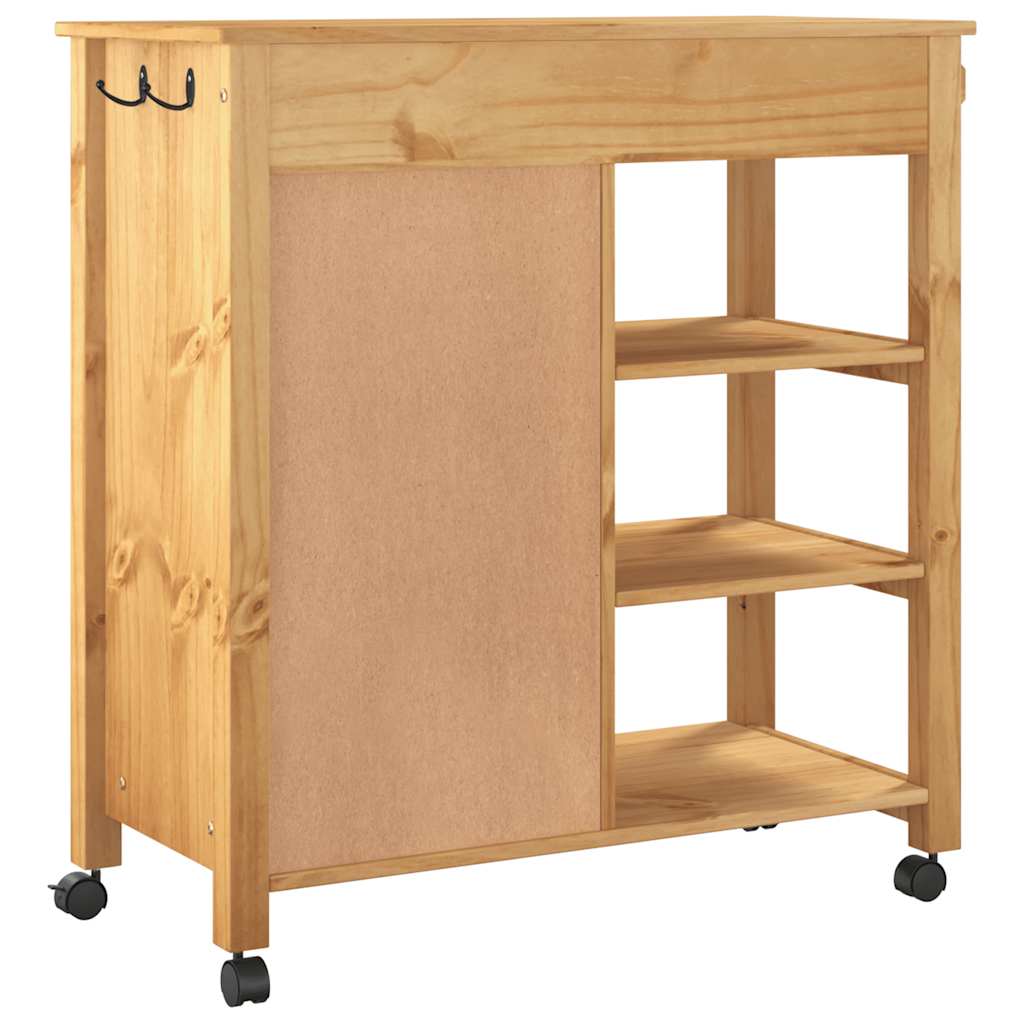 Chariot de cuisine MONZA 84x40x88,5 cm bois massif de pin - XIOS