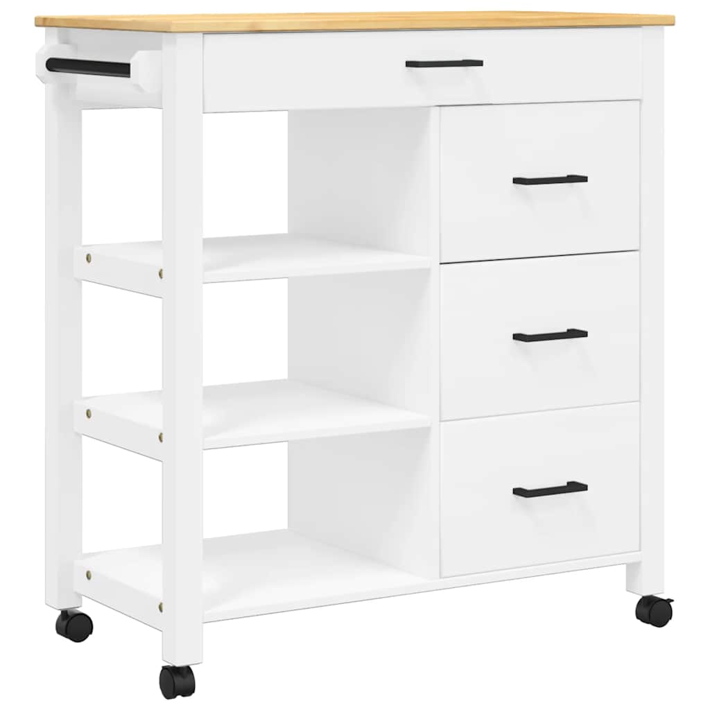 Chariot de cuisine MONZA 84x40x88,5 cm bois massif de pin