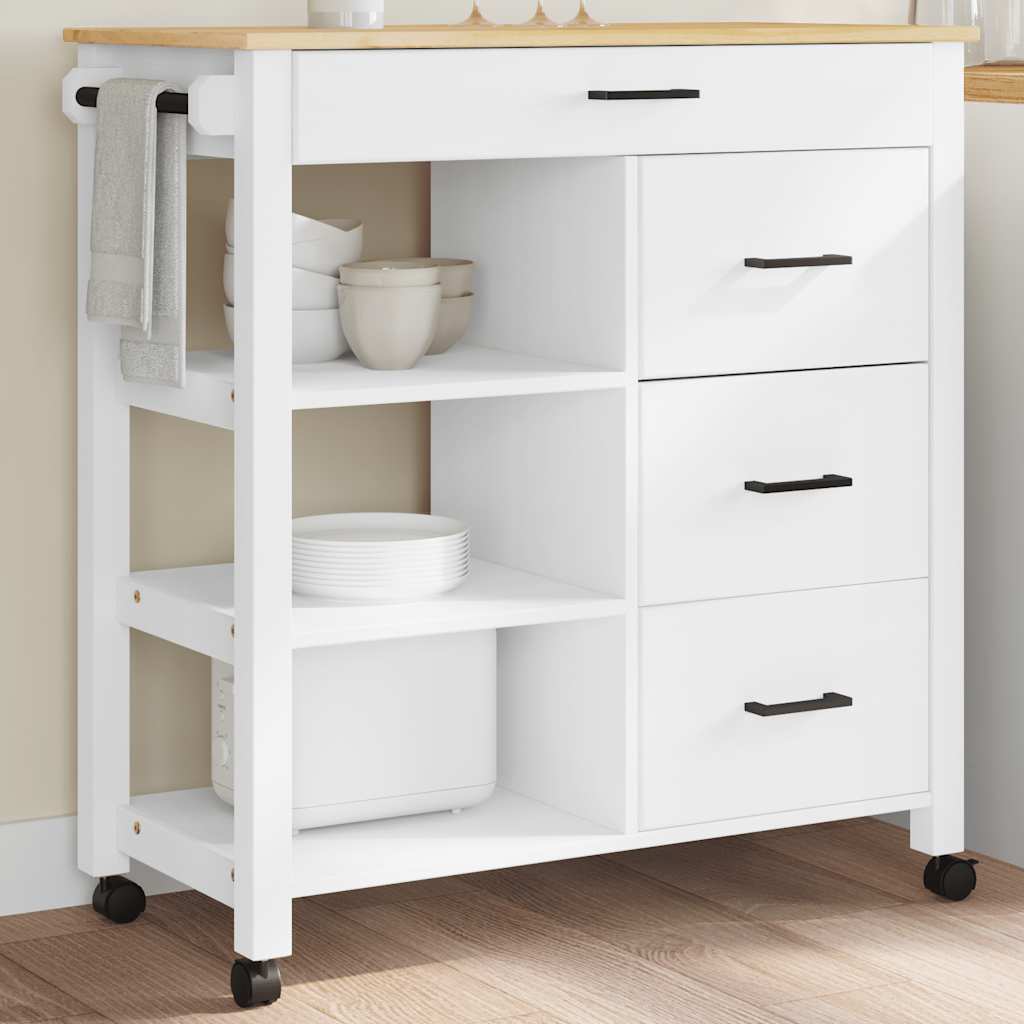 Chariot de cuisine MONZA 84x40x88,5 cm bois massif de pin - XIOS