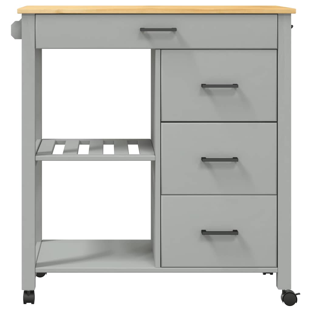 Chariot de cuisine MONZA 84x40x88,5 cm bois massif de pin - XIOS
