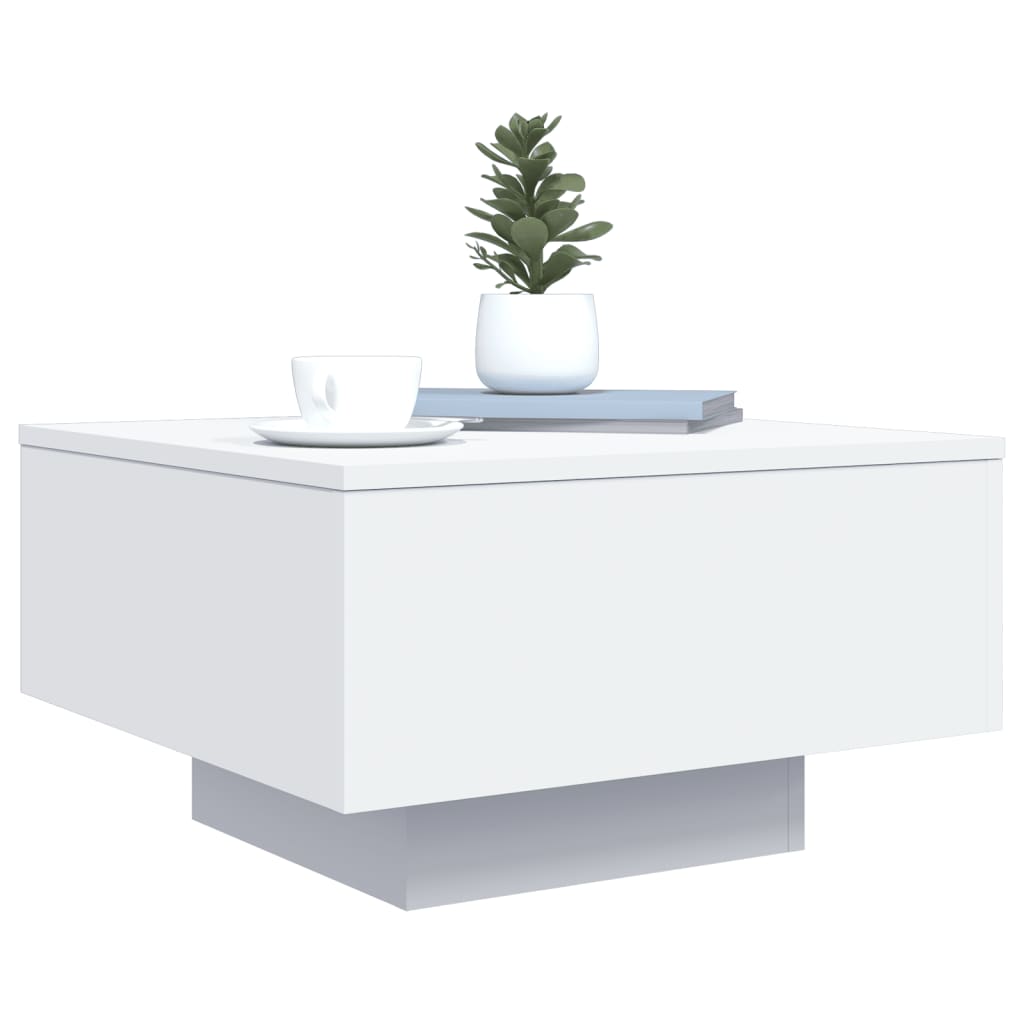 Table basse avec lumières LED blanc 55x55x31 cm - XIOS