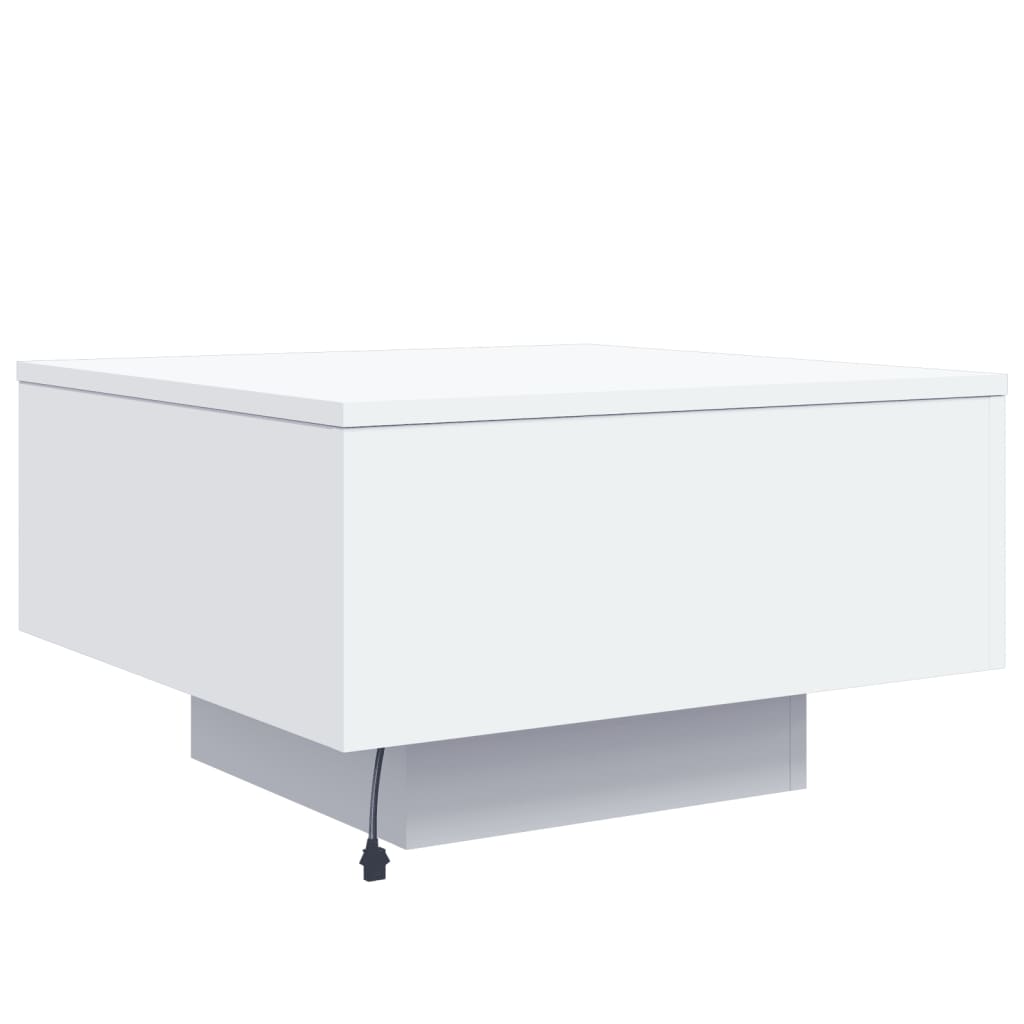 Table basse avec lumières LED blanc 55x55x31 cm - XIOS