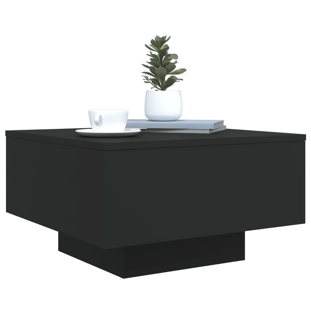 Table basse avec lumières LED noir 55x55x31 cm - XIOS