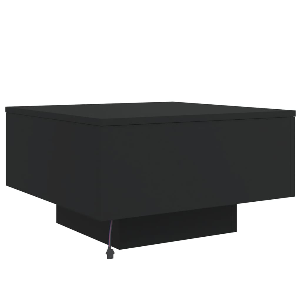 Table basse avec lumières LED noir 55x55x31 cm - XIOS
