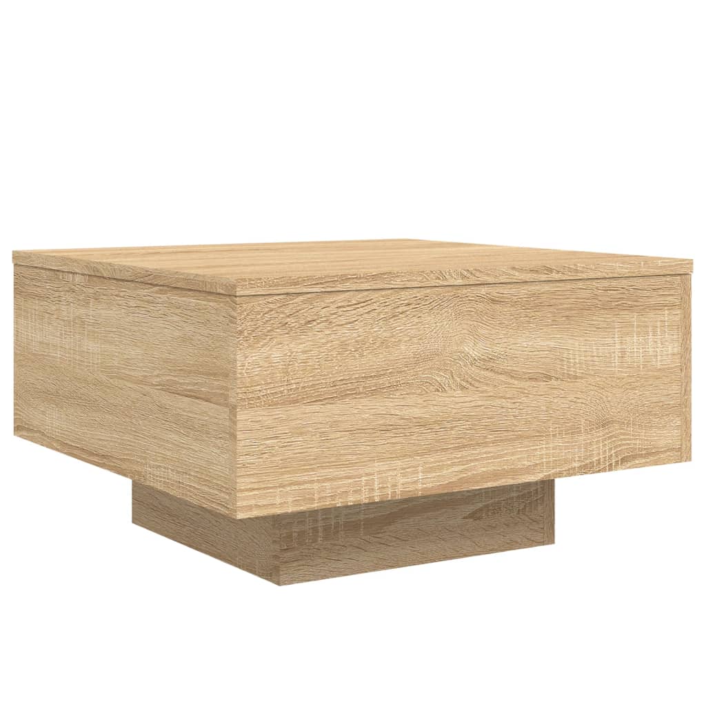 Table basse avec lumières LED chêne sonoma 55x55x31 cm - XIOS