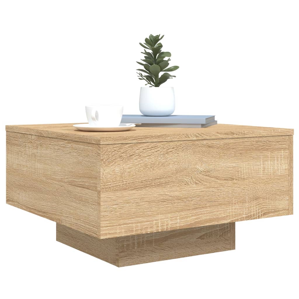 Table basse avec lumières LED chêne sonoma 55x55x31 cm - XIOS