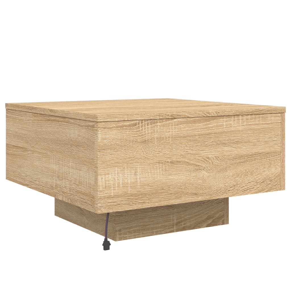 Table basse avec lumières LED chêne sonoma 55x55x31 cm - XIOS