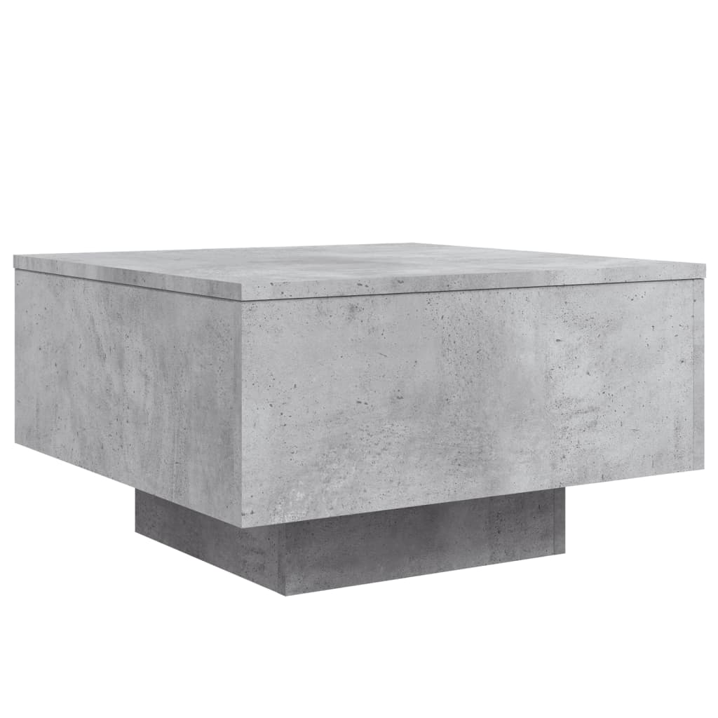 Table basse avec lumières LED gris béton 55x55x31 cm - XIOS
