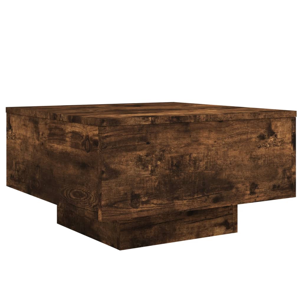 Table basse avec lumières LED chêne fumé 55x55x31 cm - XIOS