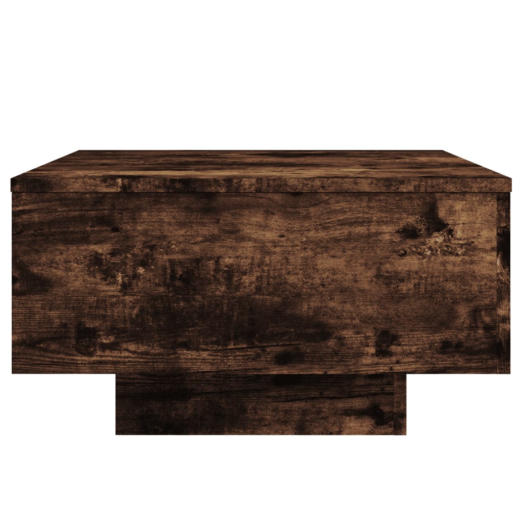 Table basse avec lumières LED chêne fumé 55x55x31 cm - XIOS