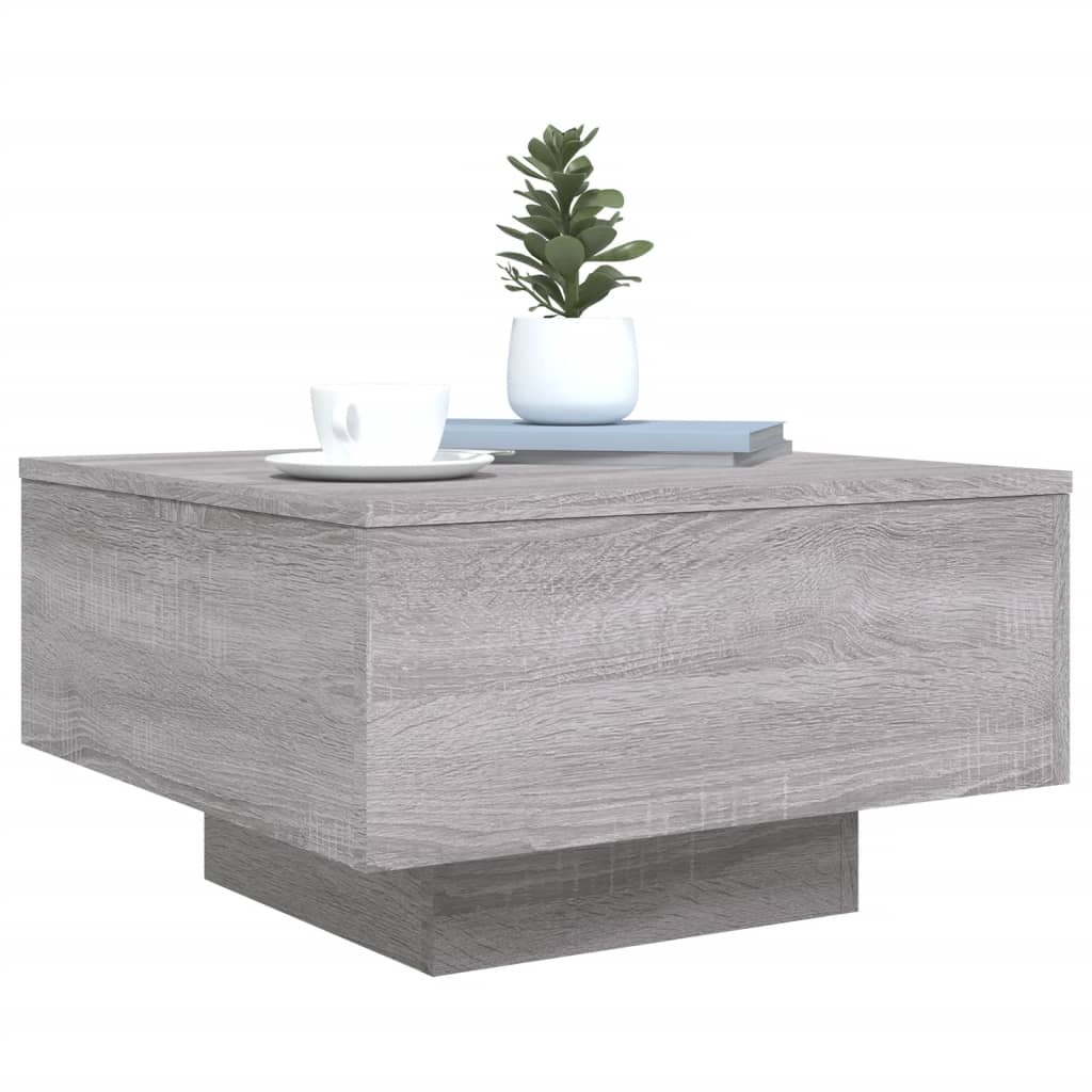 Table basse avec lumières LED sonoma gris 55x55x31 cm - XIOS