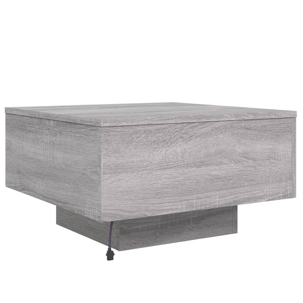 Table basse avec lumières LED sonoma gris 55x55x31 cm - XIOS