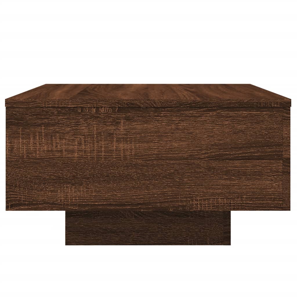 Table basse avec lumières LED chêne marron 55x55x31 cm - XIOS