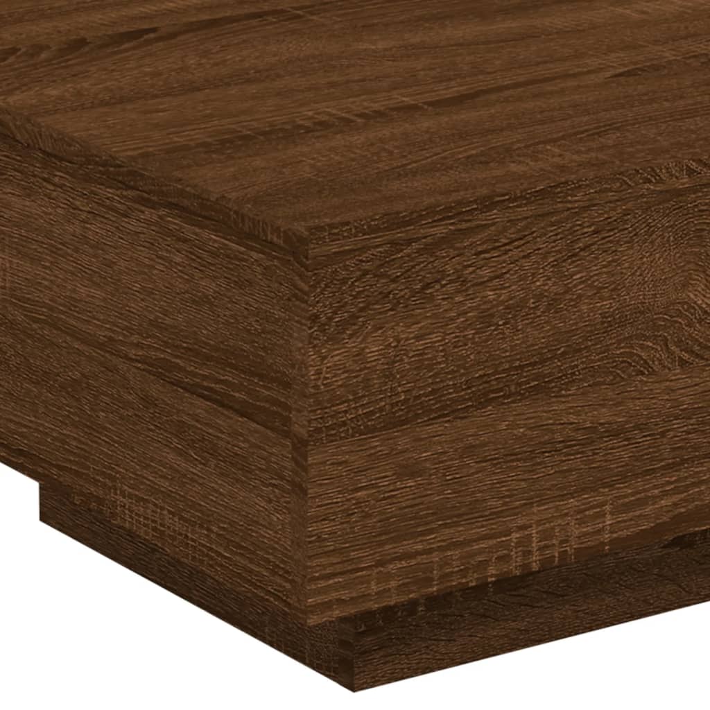 Table basse avec lumières LED chêne marron 55x55x31 cm - XIOS