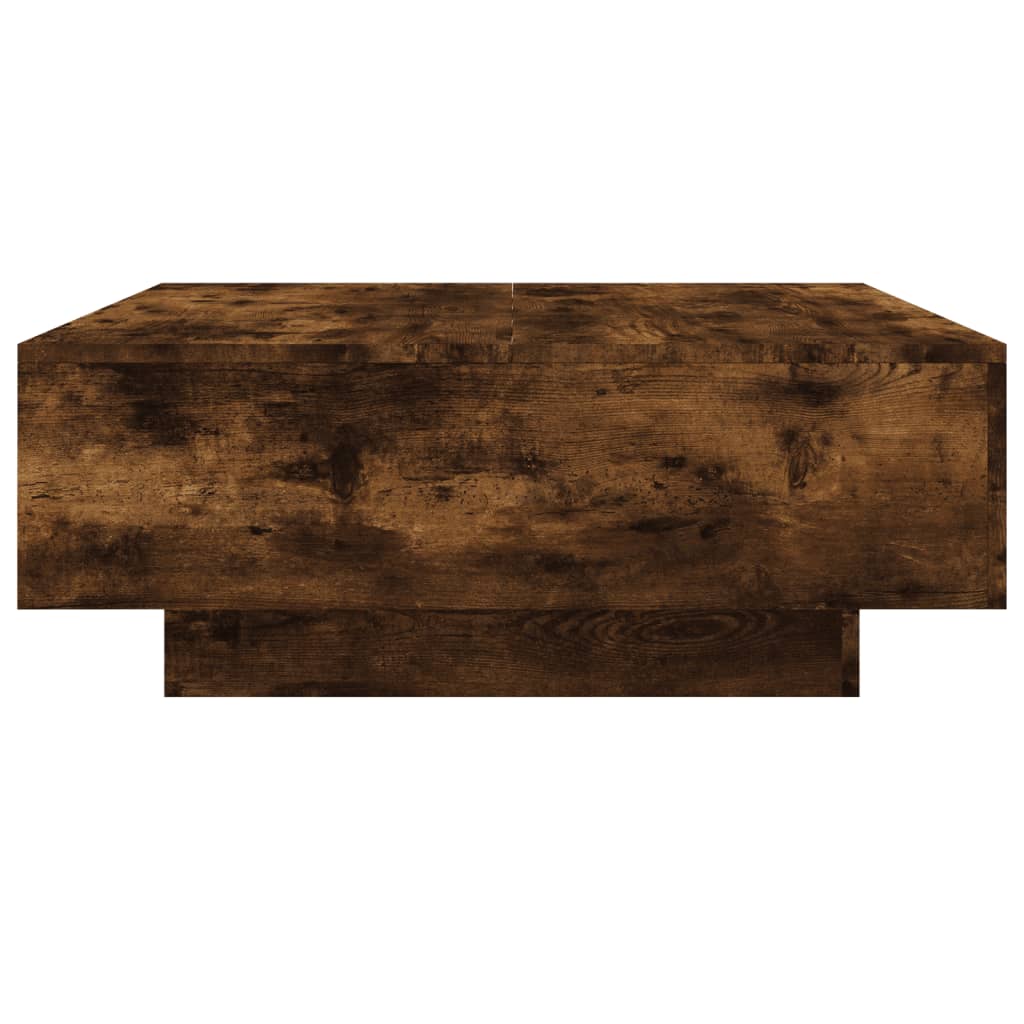 Table basse chêne fumé 80x80x31 cm bois d'ingénierie - XIOS