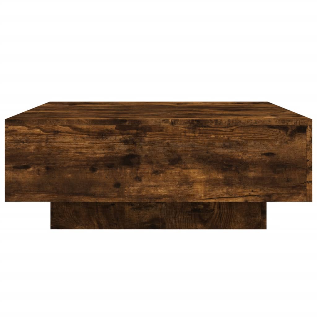 Table basse chêne fumé 80x80x31 cm bois d'ingénierie - XIOS