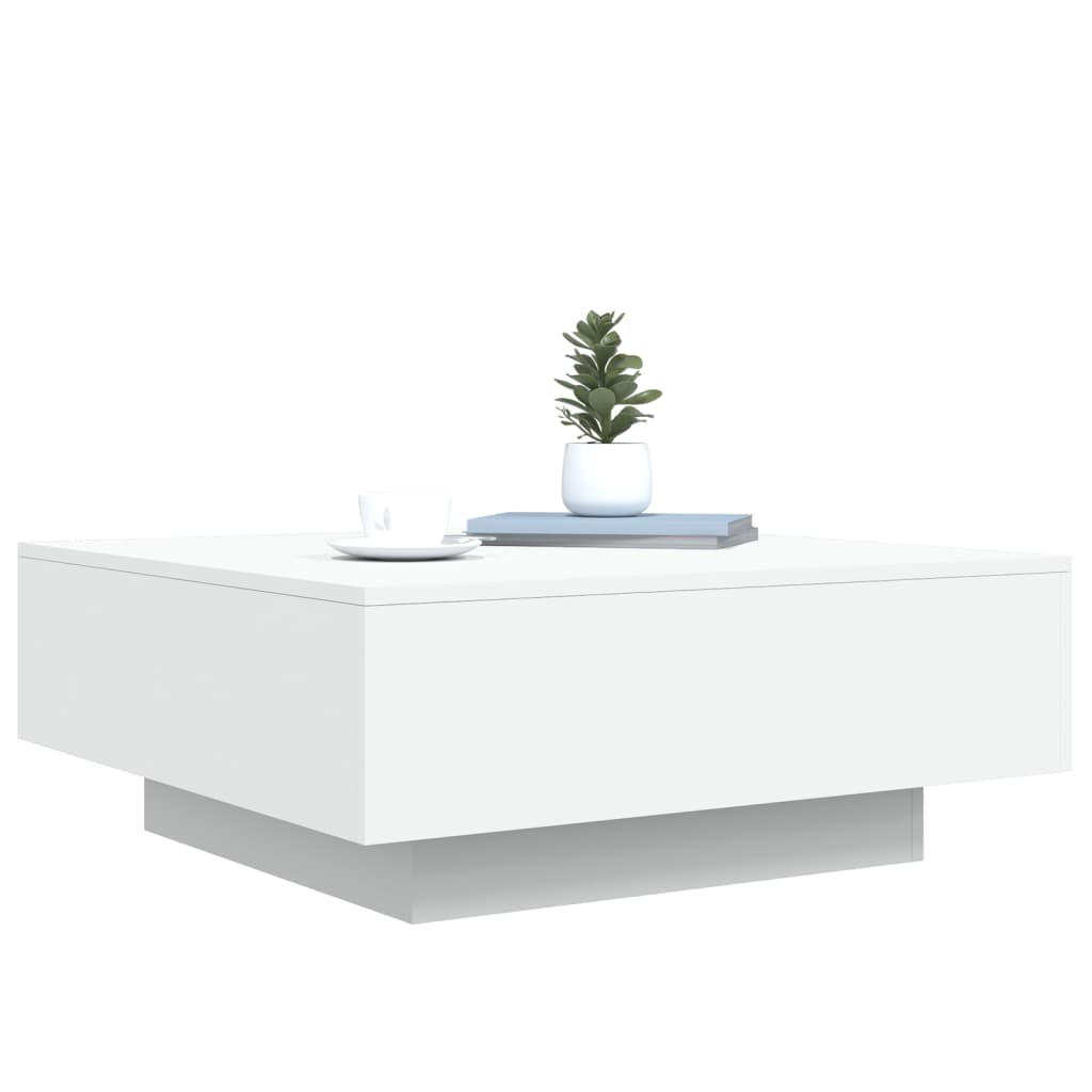 Table basse avec lumières LED blanc 80x80x31 cm - XIOS