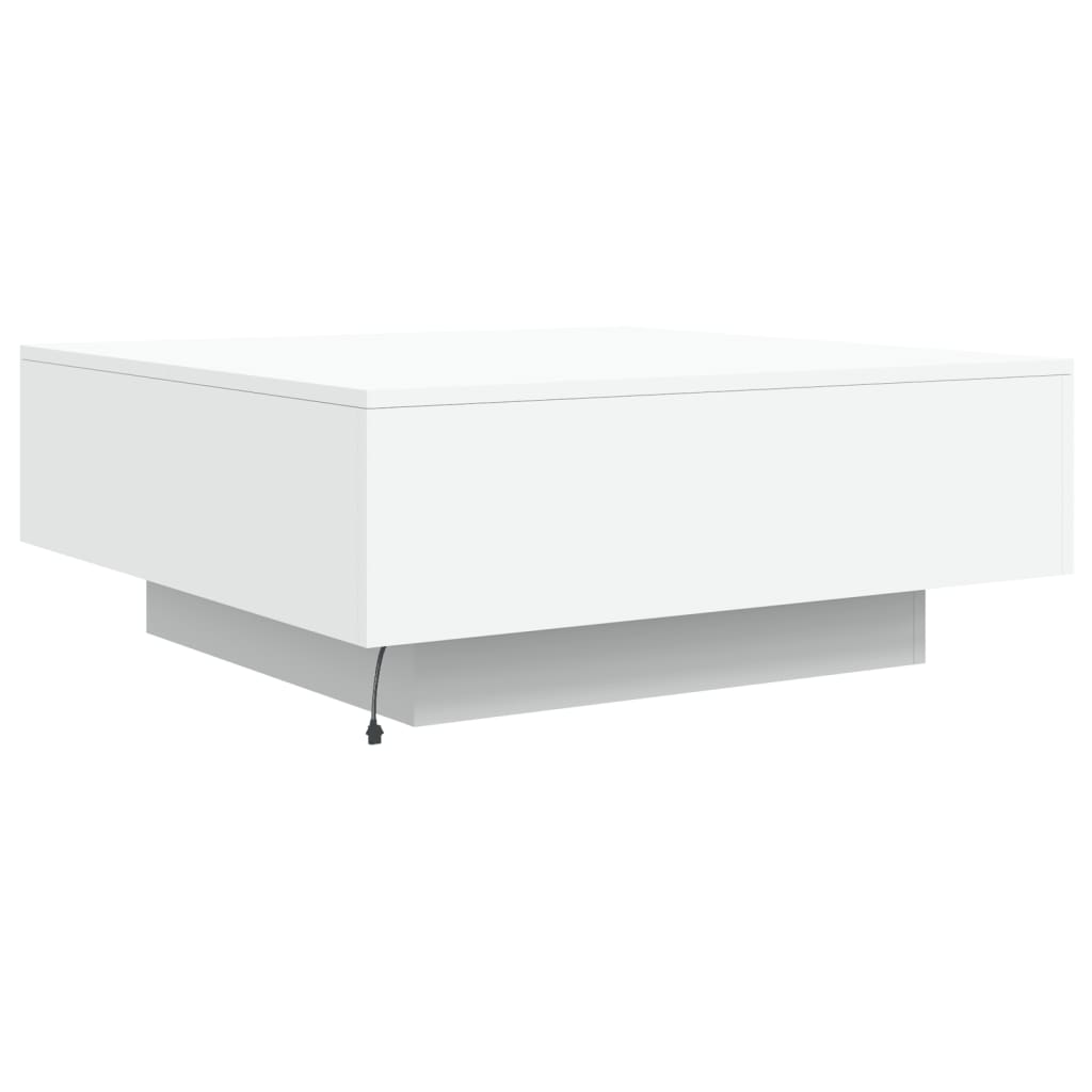 Table basse avec lumières LED blanc 80x80x31 cm - XIOS