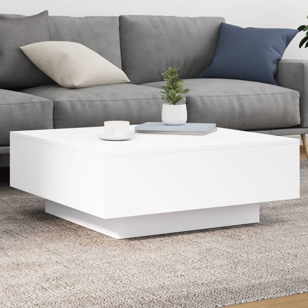 Table basse avec lumières LED blanc 80x80x31 cm - XIOS